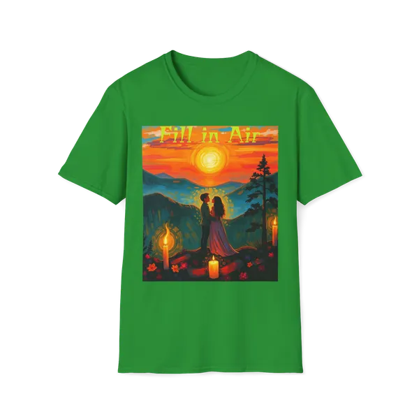 Romantic_Sunset_Couple_Art_T_Shirt_Colorful_Painting_Tee_Irish_Green